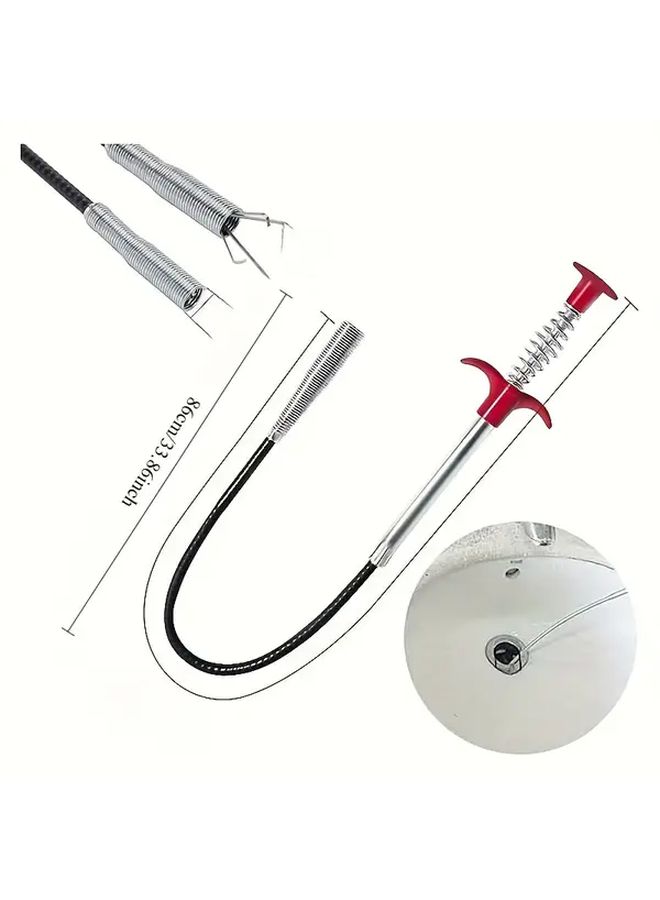 1pc Flexible Drain Clog Remover Tool With 4 Tooth Claw For Sink Toilet Tub - Image 3