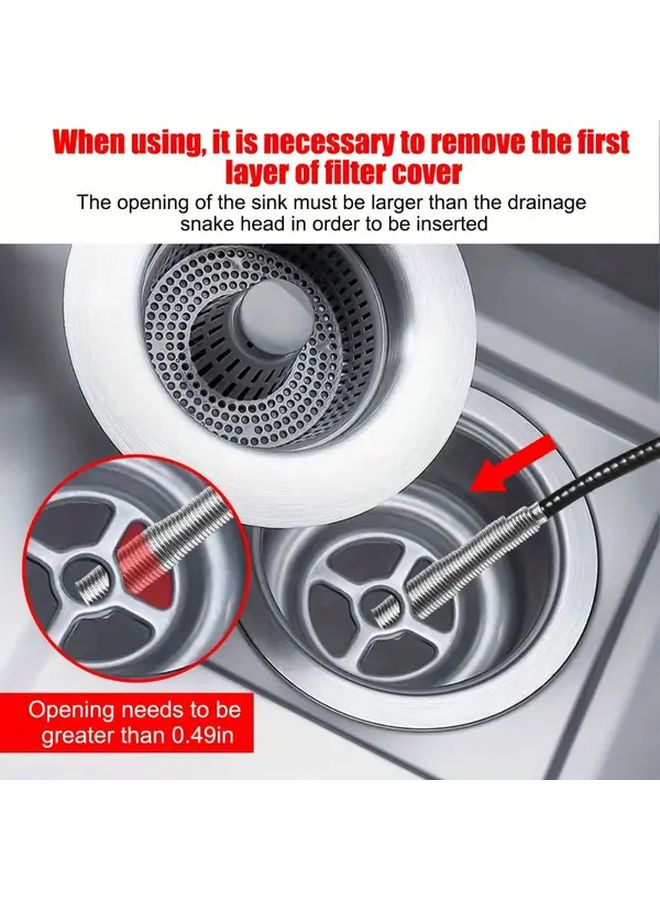 1pc Flexible Drain Clog Remover Tool With 4 Tooth Claw For Sink Toilet Tub - Image 4