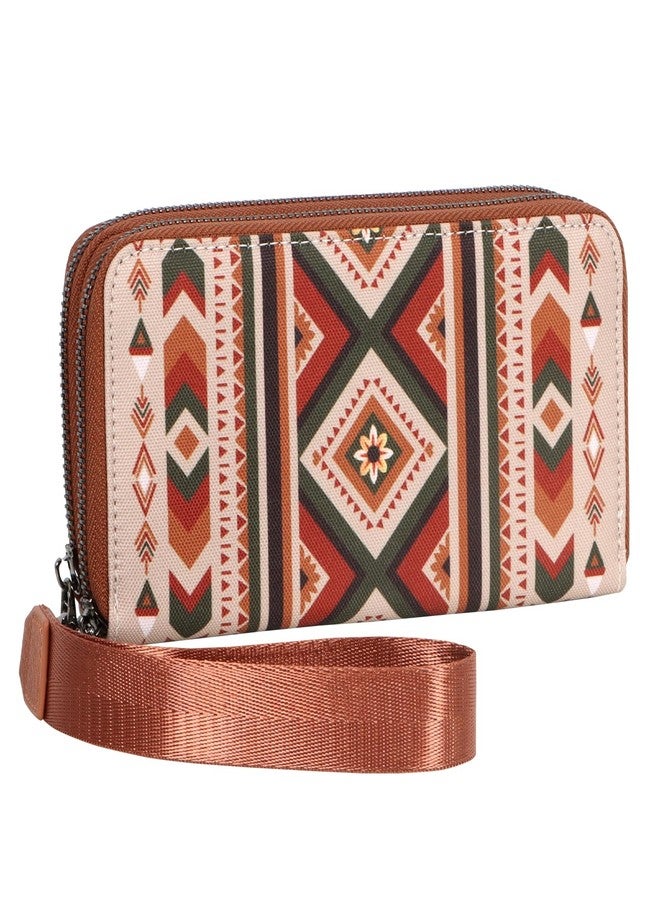 WHHMK Wristlet Wallets for Women, RFID Blocking Large Wallet, Zip Around Card Holder Phone, Western Travel Clutch Purse With Wrist, Khaki - Image 1