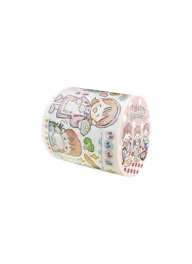 Generic ZhuDaKing Original Cartoon Sticker Tape Winter Small Events Full Set Family Use Adhesive Tape Hand Account Drawing Material Azhuo family-full volume 