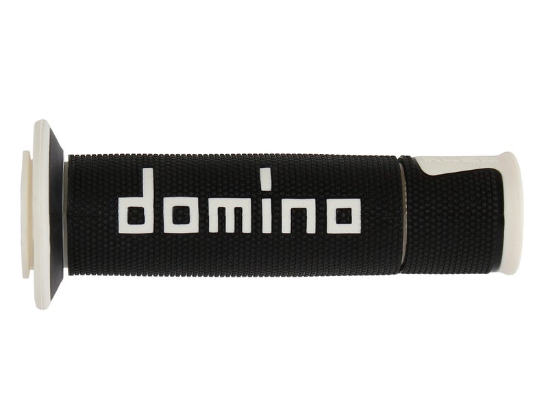 Domino A450 Road Race Performance Motorcycle Handlebar Grips - Medium/Soft (Black/White) - Image 2