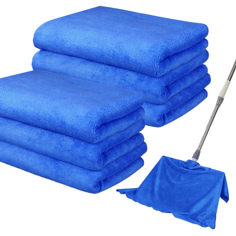 IIDEA 6 Pack Microfiber Cleaning Cloths Extra Large 30" x 20",XL Rags Washable Reusable Streak Free Lint Free Towels for Floor Mop,Glass,Windows,Kitchen,Bathroom,Office & Car Cleaning(Blue) - Image 1