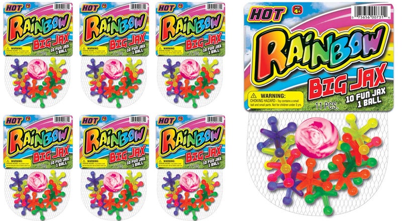 JARU Big Jacks Toy Set Pack of 6 Units Kids Jax Classic Games Great Party Favors or Pinata Filler in Bulk 7316 - Image 2