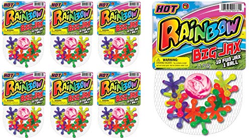 JARU Big Jacks Toy Set Pack of 6 Units Kids Jax Classic Games Great Party Favors or Pinata Filler in Bulk 7316 - Image 1