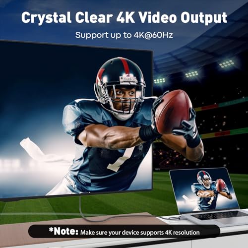 UANTIN Active HDMI to DisplayPort Cable (4K 60Hz,1080p@120Hz) 6FT Uni-Directional HDMI 2.0 Computer to DP 1.2 Screen Adapter Display Port Cord Compatible with PC,Laptop,AMD,NVIDIA,PS5 - Image 2