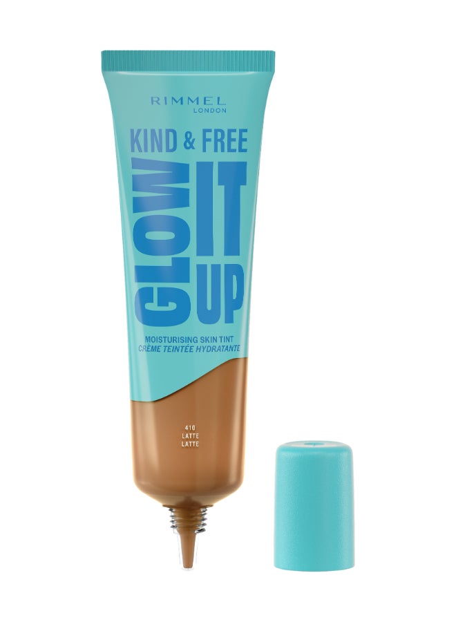 RIMMEL LONDON Kind And Free Glow It Up Moisturising Skin Tint - 410 - Latte, 30Ml - Image 1