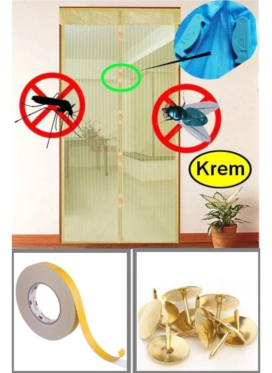 باركوفيكس Magnetic Door Screen Fly Screen Magnet Door Screen Fly Screen Curtain 90*210 5 meters Double Sided Tape