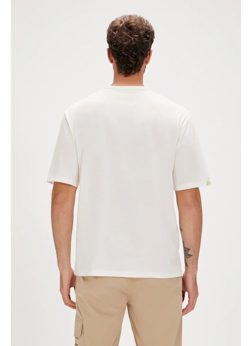 باد بير Re-One White Printed Men's T-Shirt