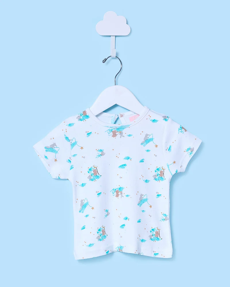 Redtag Infant Girls Assorted Printed Short Sleeve 2 Piece Set
