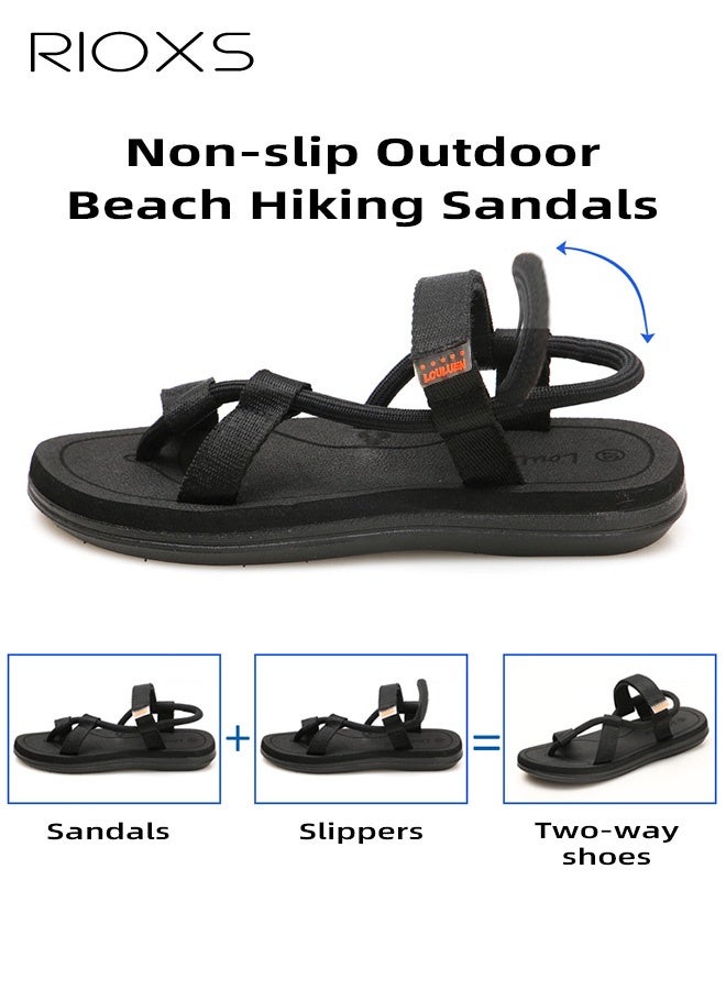 RIOXS Men's One Rope Walking Sandals Summer Fashion Casual Strap Sandals Non-slip Outdoor Beach Hiking Sandals for Poolside or Walking - Image 3