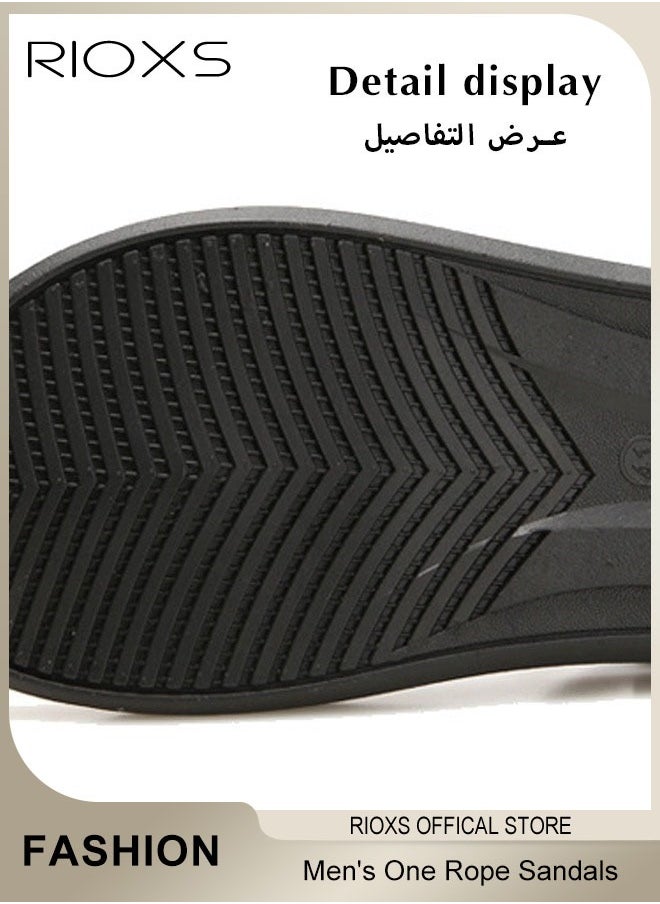 RIOXS - Men's One Rope Walking Sandals Summer Fashion Casual Strap Sandals Non-slip Outdoor Beach Hiking Sandals for Poolside or Walking - Image 1