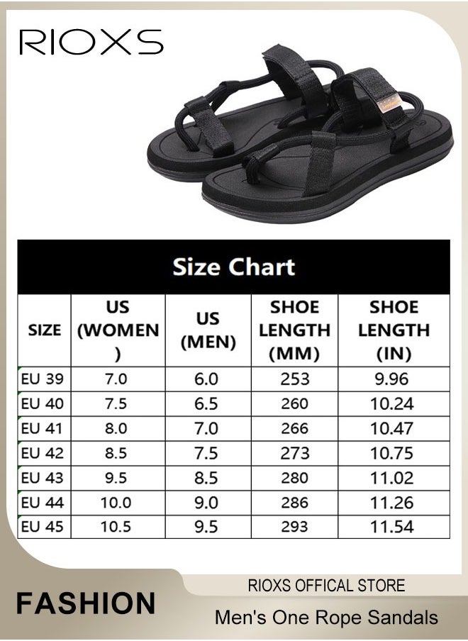 RIOXS - Men's One Rope Walking Sandals Summer Fashion Casual Strap Sandals Non-slip Outdoor Beach Hiking Sandals for Poolside or Walking - Image 1