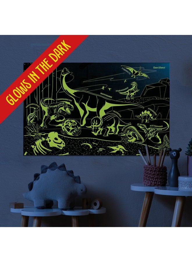 Dan&Darci Glow In The Dark 100 Piece Dinosaur Puzzle For Kids Dinosaurs Jigsaw Puzzles Toys For Boys & Girls Ages 6 8 Christmas Birthday Gifts For Age 6 7 8 Year Old Toddler Boy Girl Gift Dino Toys - Image 3