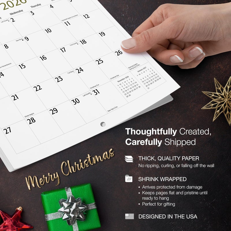 MICASA PRESS Cabins 2026 Wall Calendar 12 Month | 12" x 24" Open | Thick & Sturdy Paper | Holiday Gift | Log Cabin Life Travel Calendar 2026 - Image 4