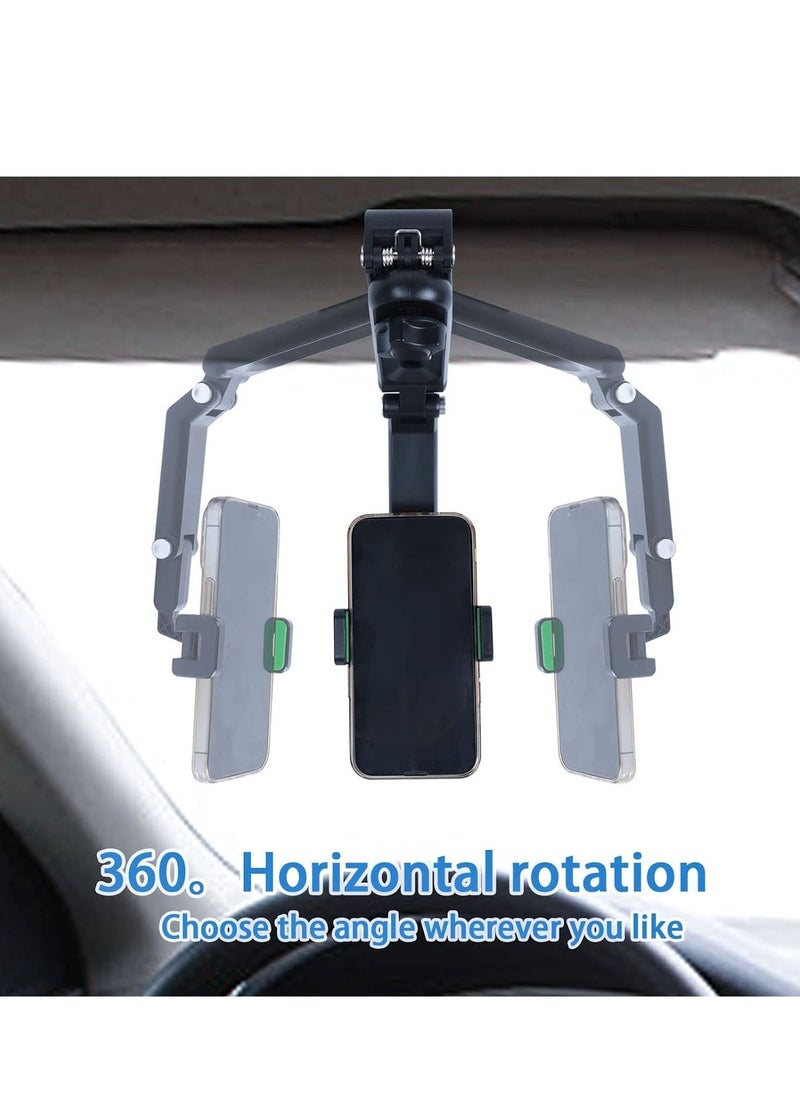 Green Cell Phone Holder for Car，Mount Clip for Car Cellphone，360° Rearview Phone Holder for Car Sun Visor，Perfectly for iPhone pro, 13/12pro,XR,XS,Pro,Samsumg,Andriod, Car Accessories - Image 2