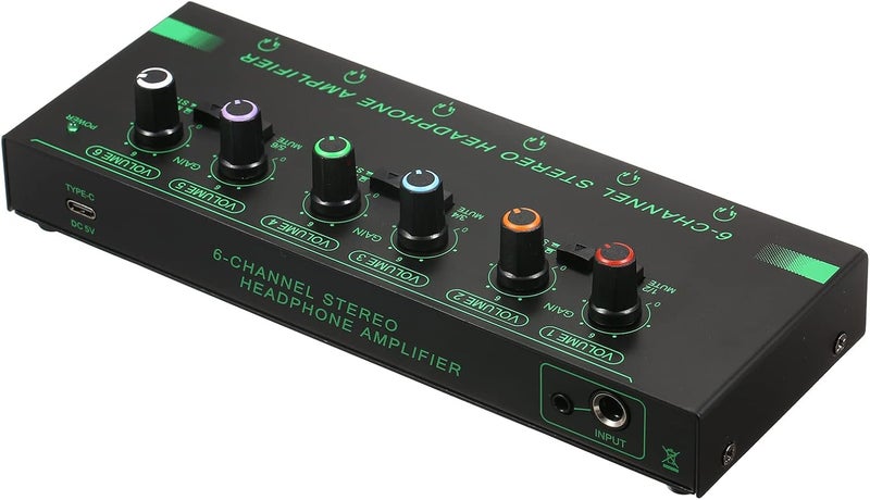 ZJchao 6-Channel Metal Headphone Amplifier & Splitter — Studio-Grade Stereo Distribution Hub for Audiophiles and Multi-User Listening - Image 5
