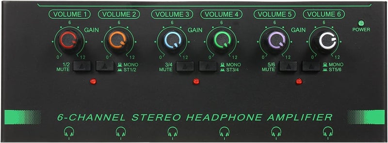 ZJchao 6-Channel Metal Headphone Amplifier & Splitter — Studio-Grade Stereo Distribution Hub for Audiophiles and Multi-User Listening - Image 1