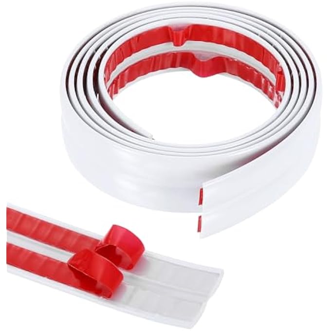 WALL CORNER PROTECTOR TRIM MOLDING, PEEL AND STICK MOLDING TRIM PVC SELF ADHESIVE WALL CORNER GUARDS EDGE PROTECTOR FOR WALL EDGE CORNER, 0.79INCH X 3.2FT WHITE - Image 1