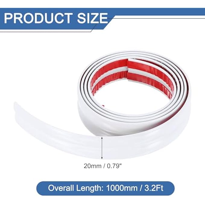 WALL CORNER PROTECTOR TRIM MOLDING, PEEL AND STICK MOLDING TRIM PVC SELF ADHESIVE WALL CORNER GUARDS EDGE PROTECTOR FOR WALL EDGE CORNER, 0.79INCH X 3.2FT WHITE - Image 2