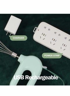 Excefore Electric Mixer,Compact Cordless Electric Egg Beater USB Rechargable Egg Beater with 2 Detachable Stir Whisks 4 Speed Modes  - Image 3