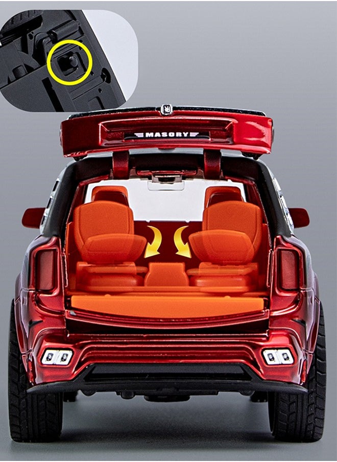 NEWAO TOYS - 1:32 Scale Simulation Alloy Track Sports Miniature Model Diecast Metal Pull Back Action Car Toy with Light Sound and 6 Openable Doors - Image 1
