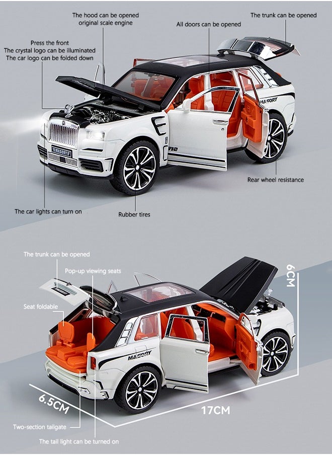 NEWAO TOYS - 1:32 Scale Simulation Alloy Track Sports Miniature Model Diecast Metal Pull Back Action Car Toy with Light Sound and 6 Openable Doors - Image 1