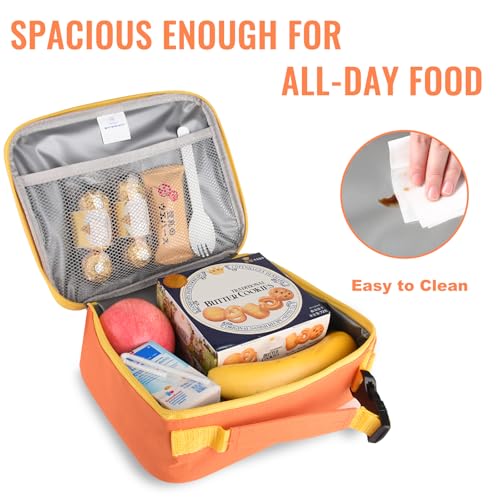 Genteen Lunch Box Lunch Bag for Kids Girls,Insulated Lunch Bag Women,Reusable Lunchbox for School,Work,Outdoor(Orange) - Image 5