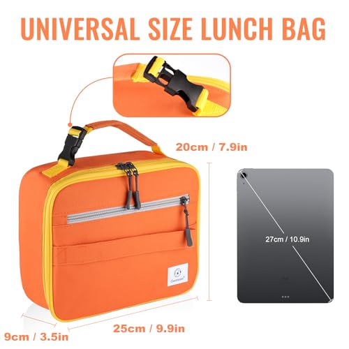 Genteen Lunch Box Lunch Bag for Kids Girls,Insulated Lunch Bag Women,Reusable Lunchbox for School,Work,Outdoor(Orange) - Image 3
