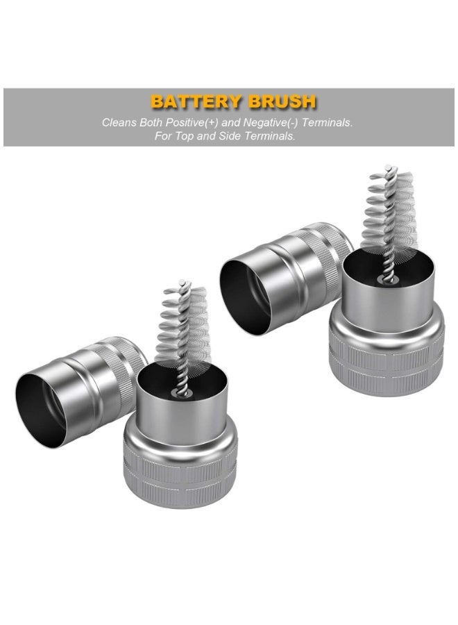 بيوينتي 12 قطعة من غسالات حماية أطراف البطارية من التآكل و2 فرشاة تنظيف للسيارة والقارب البحري - Image 2