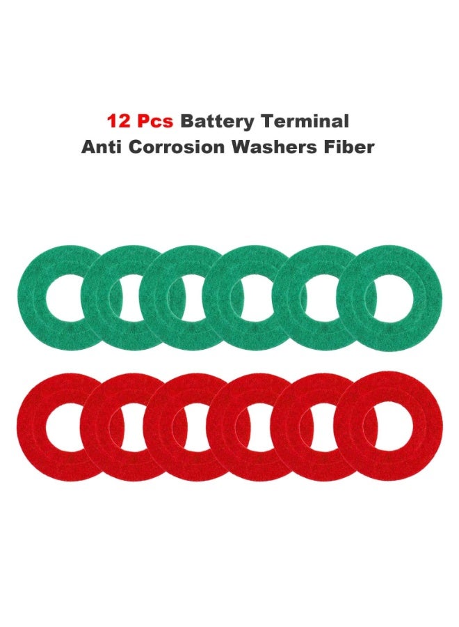 بيوينتي 12 قطعة من غسالات حماية أطراف البطارية من التآكل و2 فرشاة تنظيف للسيارة والقارب البحري - Image 5