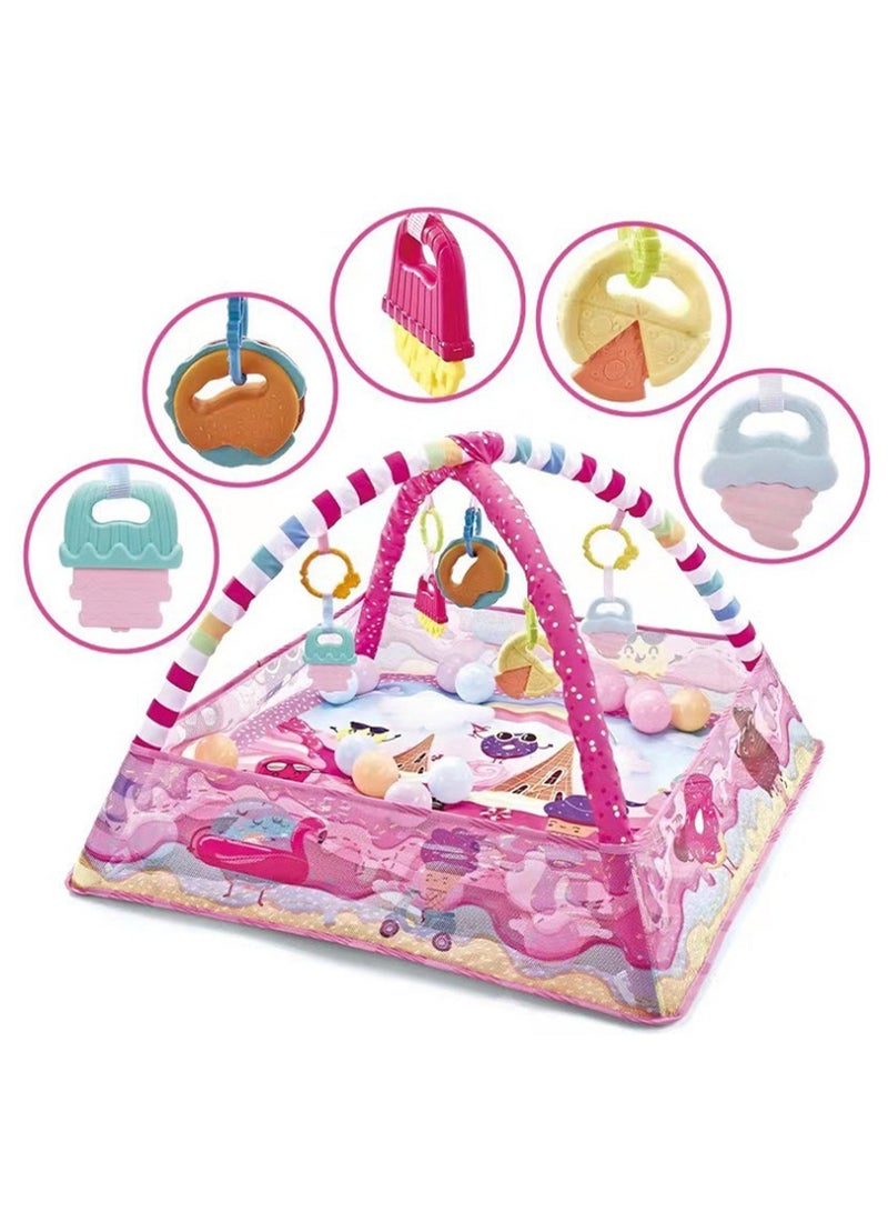 ASIV Baby Play Mat with 4 Detachable Hanging Toys – Large Crawling Mat for Newborns, Infants & Toddlers – Soft Floor Activity Gym for Boys & Girls - Image 1