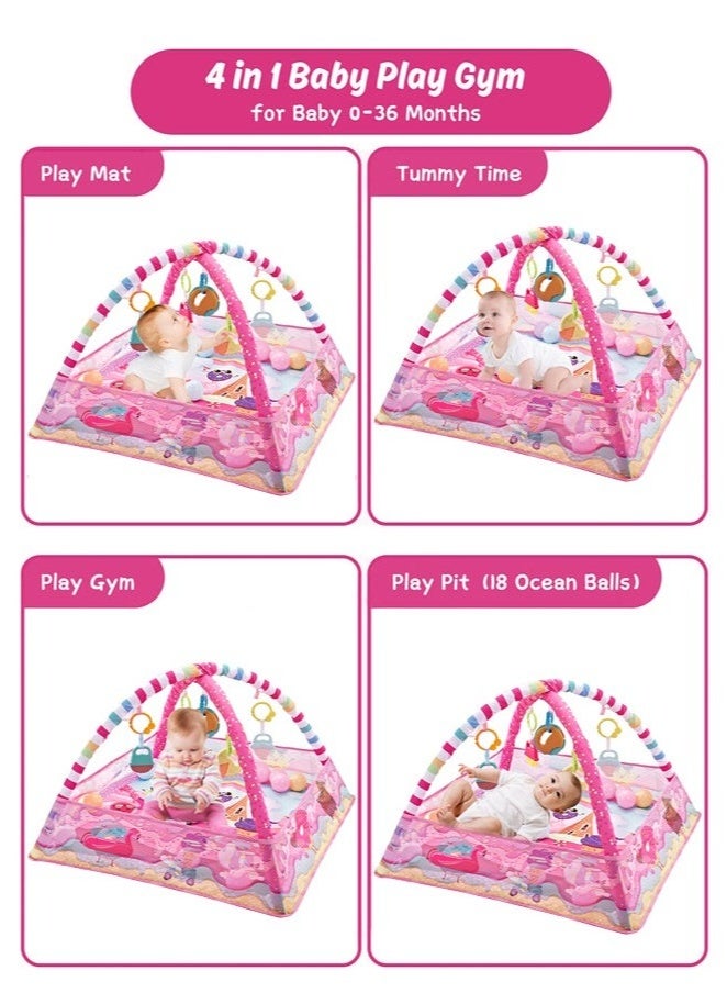 ASIV Baby Play Mat with 4 Detachable Hanging Toys – Large Crawling Mat for Newborns, Infants & Toddlers – Soft Floor Activity Gym for Boys & Girls - Image 3