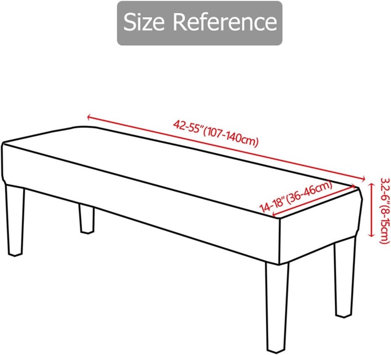 2 PCS Stretch Bench Cover for Dining Room Bedroom Spandex Piano Chair Slipcovers Washable Seat Protector for Bench - Image 3