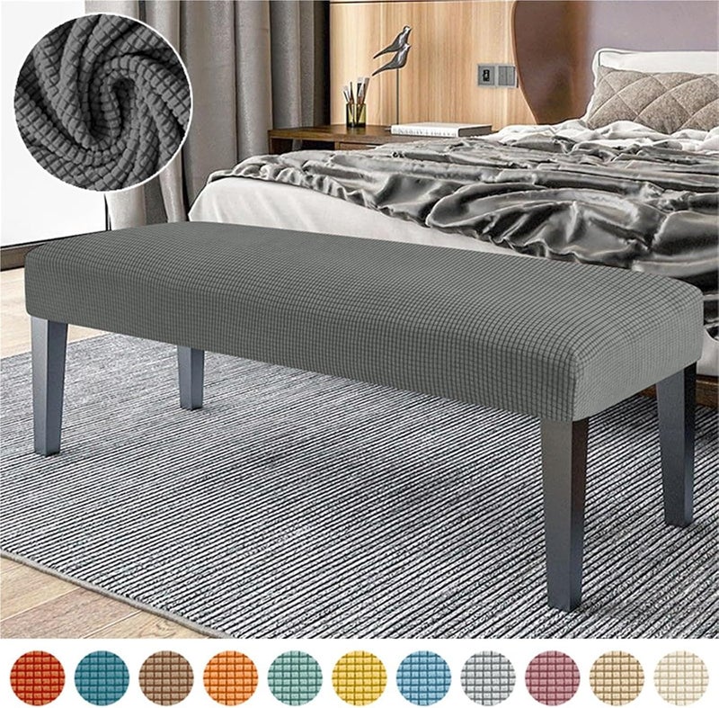 2 PCS Stretch Bench Cover for Dining Room Bedroom Spandex Piano Chair Slipcovers Washable Seat Protector for Bench - Image 2