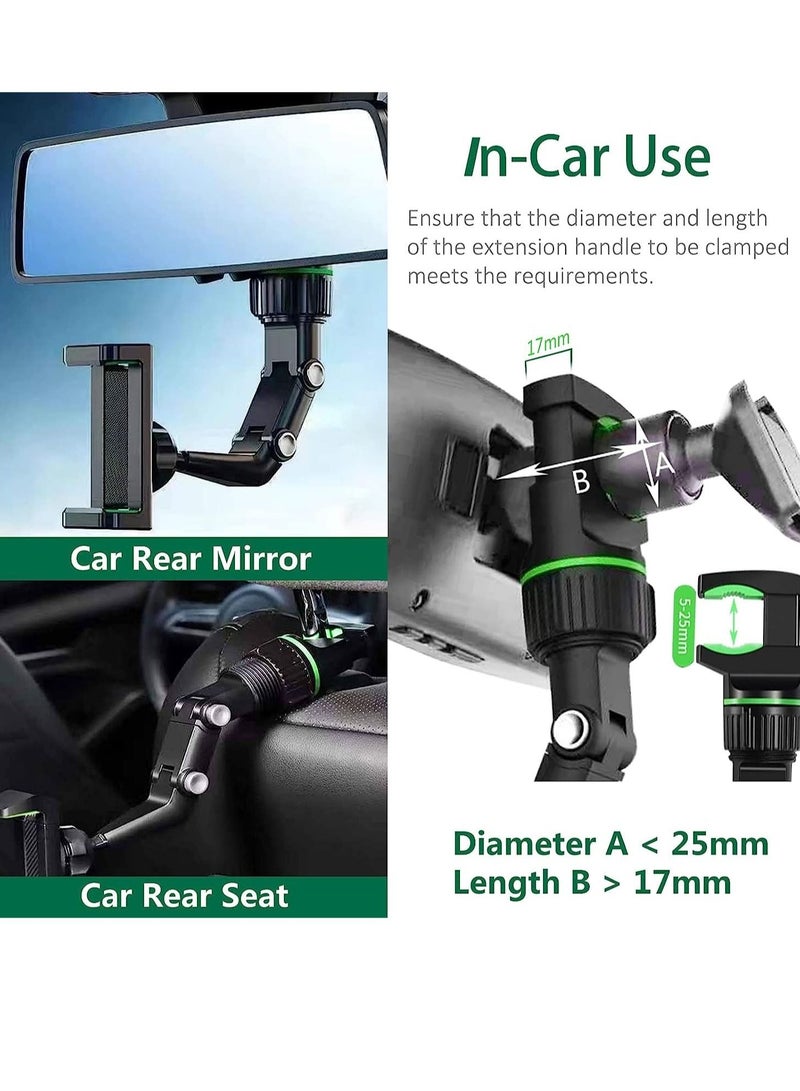Phone Planet Rearview Mirror Phone Mount Holder for Car, 360° Rotating , Multifunctional Mount Phone and GPS Holder Universal Car Phone Holder for All Smartphones - Image 3