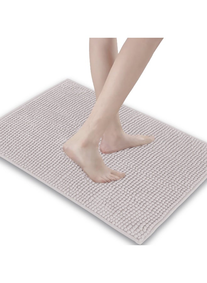 Lavish Touch Set of 2 Chenille 50 x 80 cms Non Slip Extra Soft Floor Rugs Silver - Image 2