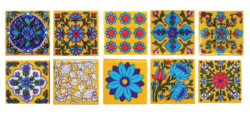 Shiv Kripa Blue Pottery Classic Home Decor Jaipur 2 x 2 inch Tiles (Pack of 20 Tiles) - Image 5