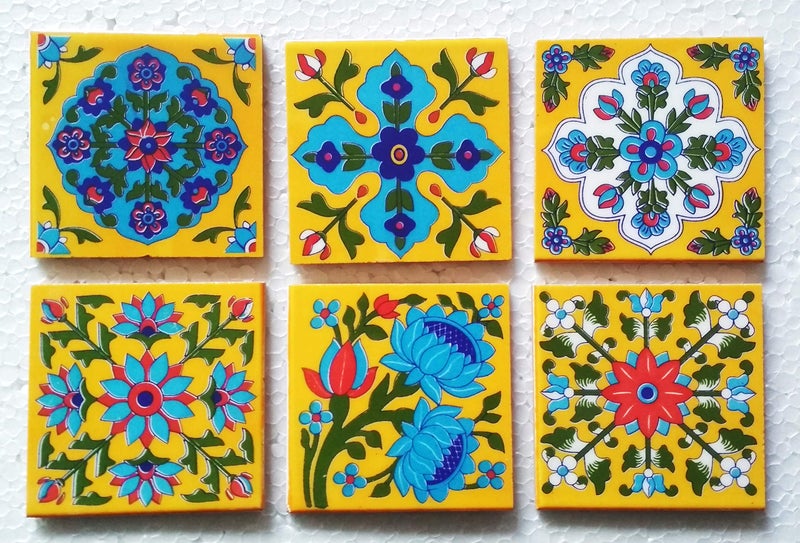 Shiv Kripa Blue Pottery Classic Home Decor Jaipur 2 x 2 inch Tiles (Pack of 20 Tiles) - Image 3