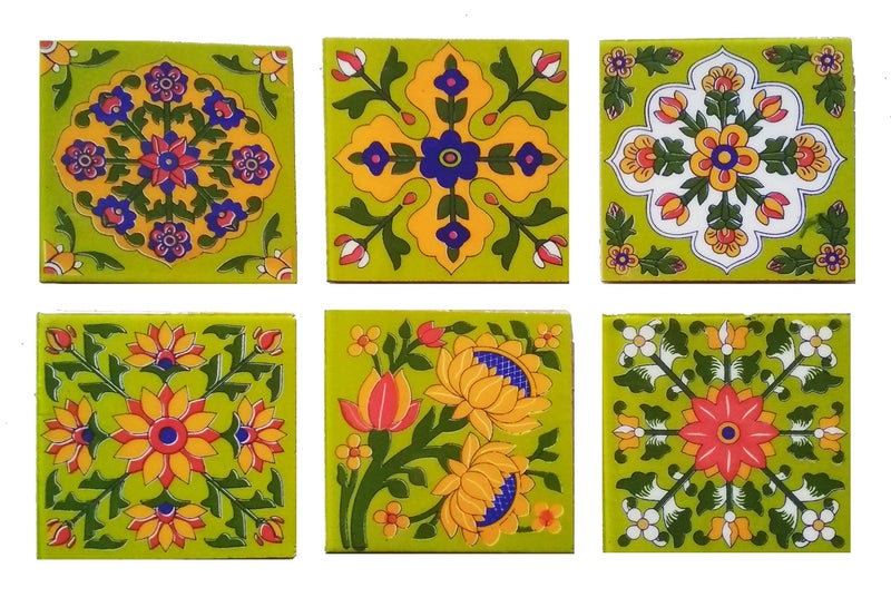 Shiv Kripa Blue Pottery Classic Home Decor Jaipur 2 x 2 inch Tiles (Pack of 20 Tiles) - Image 2