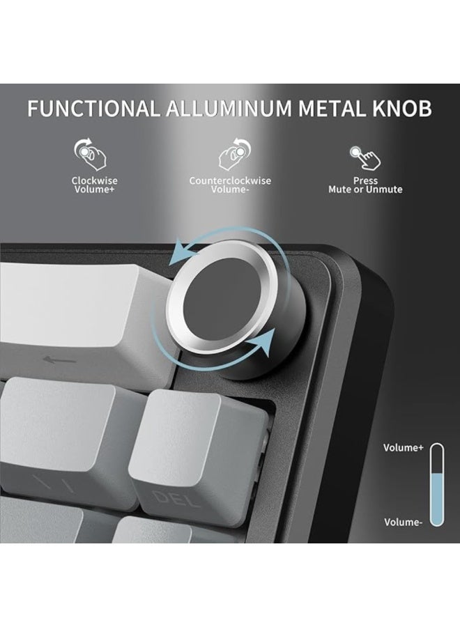 ATTACK SHARK X66 Wireless Mechanical Gaming Keyboard 65% Hot-Swap 66 Keys with RGB Backlight, Knob Control & USB-C - Black - Image 4