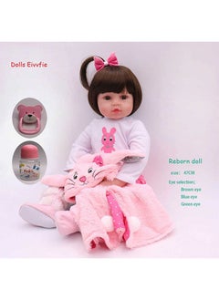 Generic Reborn Baby Doll With Plush Toy 19Inch Eye Color Selection, Pacifier And Bottle  - Image 2