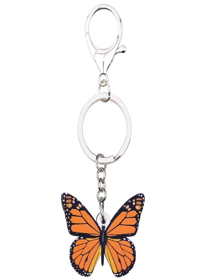 DUOWEI Vivid Brown Monarch Butterfly Keychain Acrylic Insect Keyring Bag Car Key Decoration for Women Girl Charm Gift (Brown) - Image 4