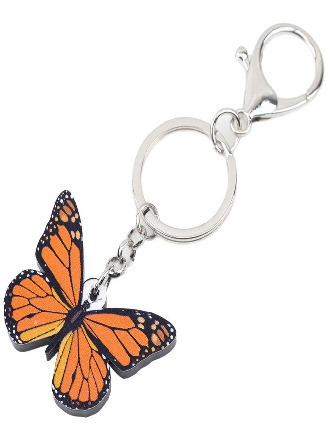 DUOWEI Vivid Brown Monarch Butterfly Keychain Acrylic Insect Keyring Bag Car Key Decoration for Women Girl Charm Gift (Brown) - Image 3