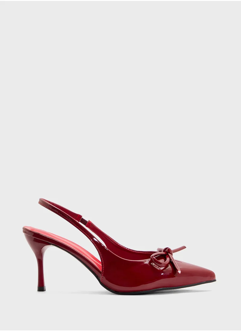 Ginger Slingback Pump With Bow Detail