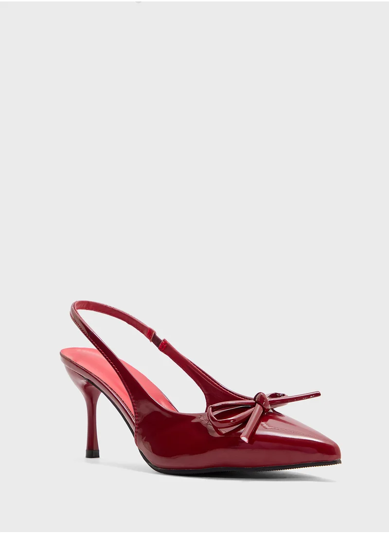 Ginger Slingback Pump With Bow Detail