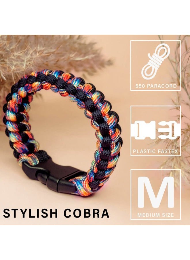 TECEUM Stylish Cobra Unisex 550 Parachute Rope Paracord Bracelet - Medium - Image 2