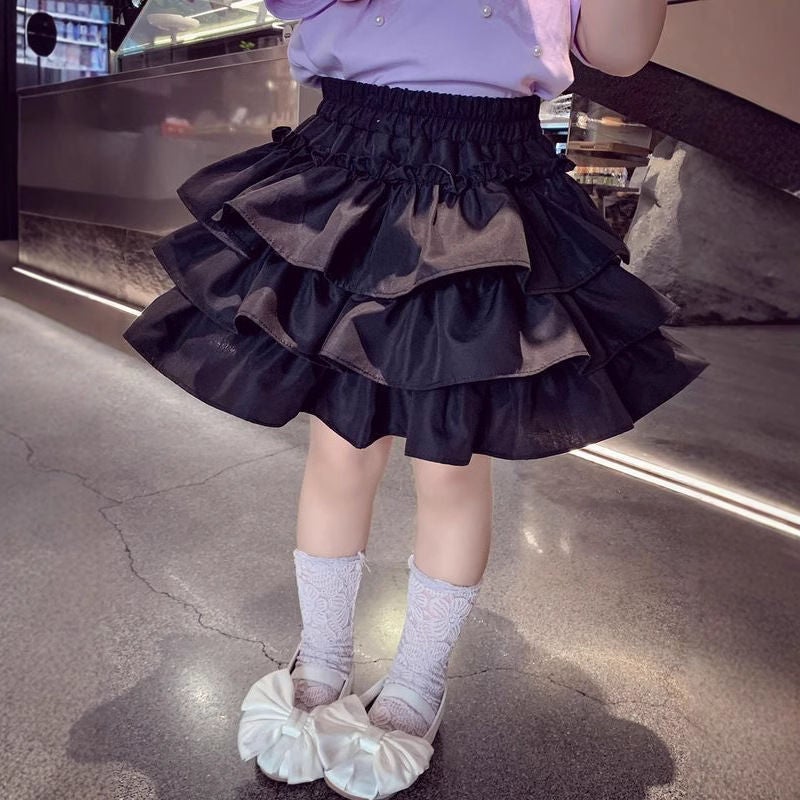 Girls' Summer Clothing Korean Style Outerwear Trendy Children'S White Cake Skirt - Image 1