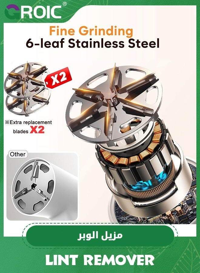 GROIC Recgargeable Fabric Shaver, Lint Remover for Clothes with a Replaceable Blades, Electric Shaver Digital Display - Image 3