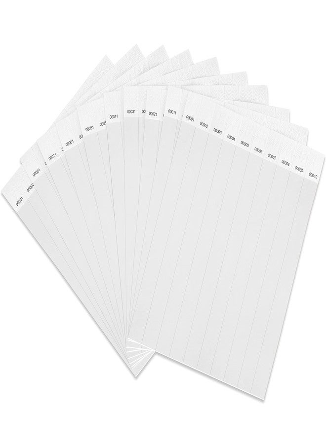 DGBDPACK 100 Pcs Wristbands, 1-100 Consecutive Numbers Waterproof Tearproof Wrist Straps Admission Bracelets Tickets (White) - Image 1