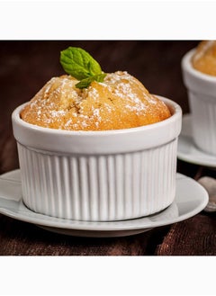 Mash 12 Pieces Ceramic Ramekins 12Oz White Souffle Oven Safe Stoneware Bakeware Porcelain Ramekin Set Serving For Sauces Dipping Onion Soup Lava Cake Flan Creme Brulee Pudding Mini Custard Dishes  - Image 5